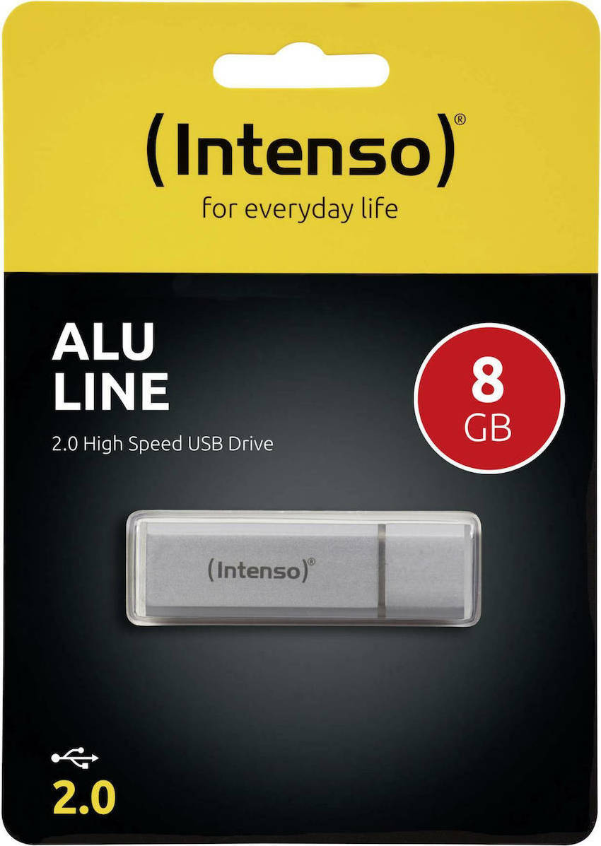 Intenso Alu Line 8GB USB 2.0 Stick Ασημί - Image 3