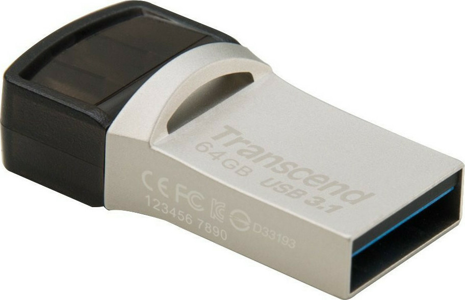 Transcend JetFlash 890 64GB USB 3.1 Stick με σύνδεση USB-A & USB-C Μαύρο - Image 5