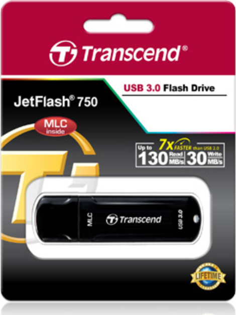 Transcend JetFlash 750 32GB USB 3.0 Stick Μαύρο - Image 7