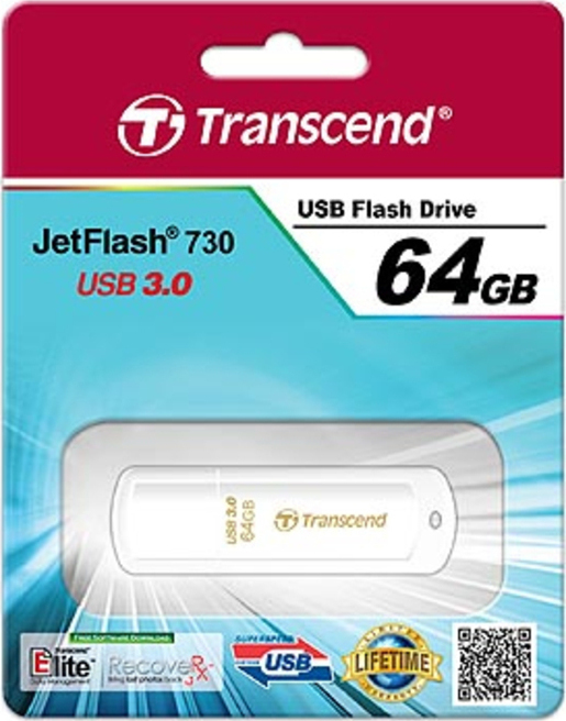 Transcend JetFlash 730 64GB USB 3.0 Stick Λευκό - Image 6