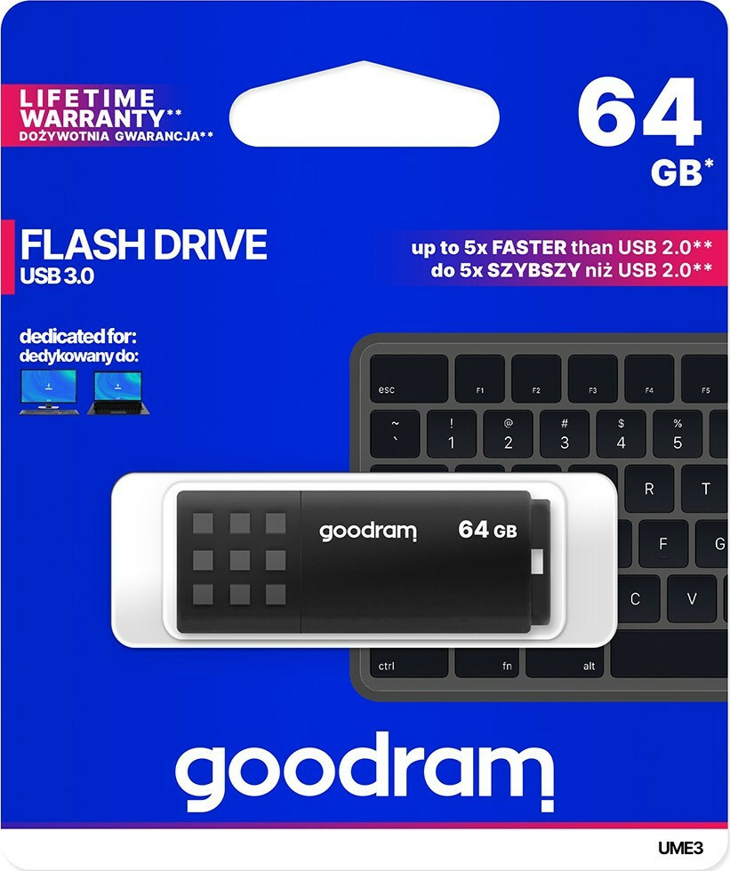 GoodRAM UME3 64GB USB 3.0 Stick Μαύρο - Image 2