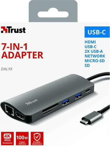 Trust Dalyx 7-in-1 USB-C Docking Station με HDMI 4K PD Ethernet - Image 7