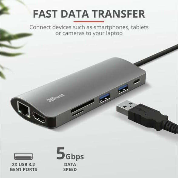 Trust Dalyx 7-in-1 USB-C Docking Station με HDMI 4K PD Ethernet - Image 9