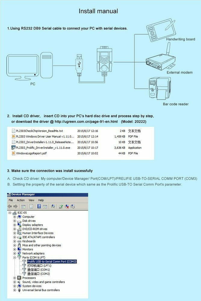 Ugreen Καλώδιο RS232 9-pin male σε USB-A 1m (20210) 1τμχ - Image 12