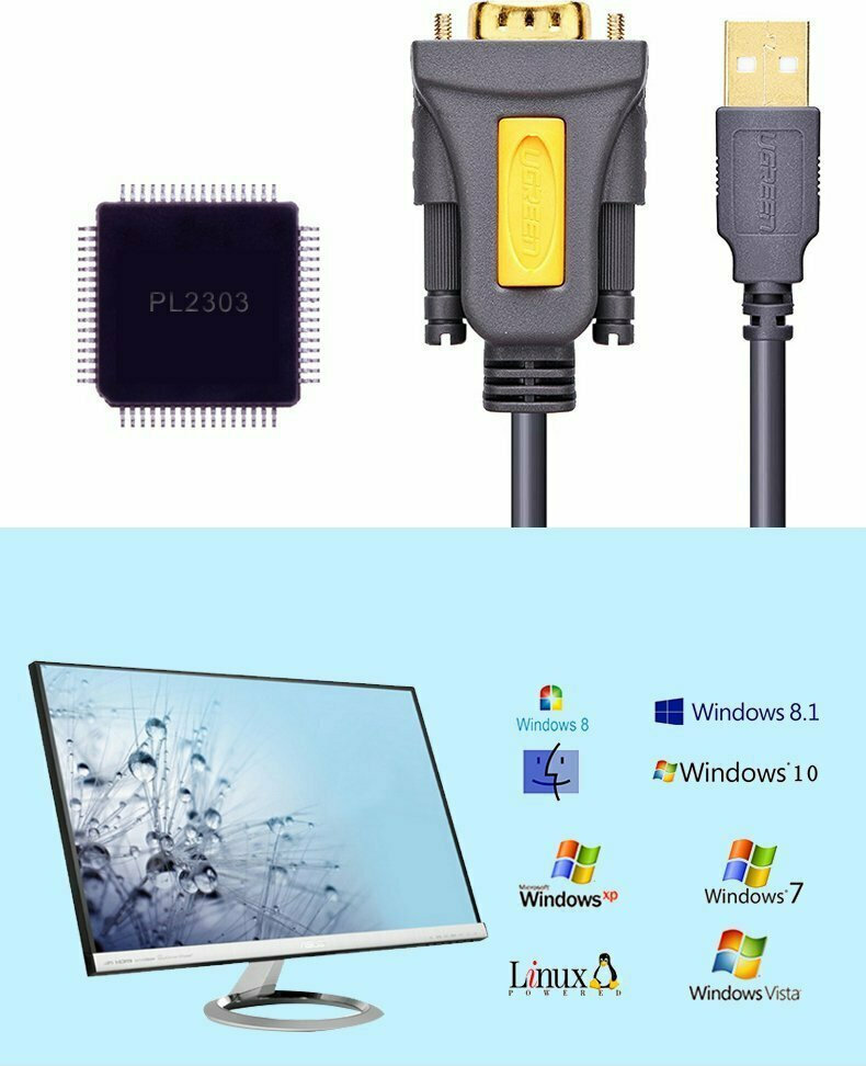 Ugreen Καλώδιο RS232 9-pin male σε USB-A 1m (20210) 1τμχ - Image 10