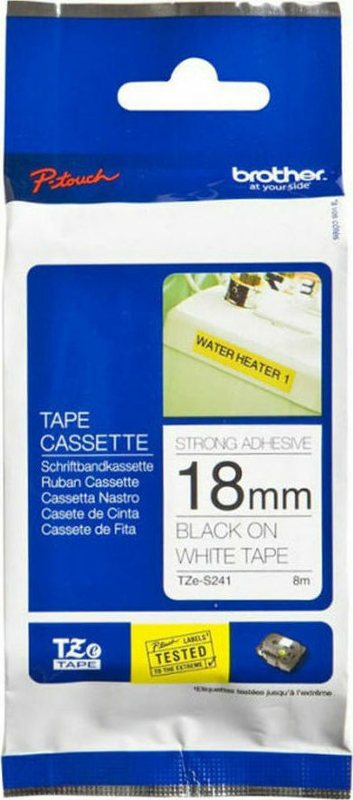 Brother TZE-S241 Ταινία Ετικετογράφου 8m x 18mm σε Λευκό Χρώμα
