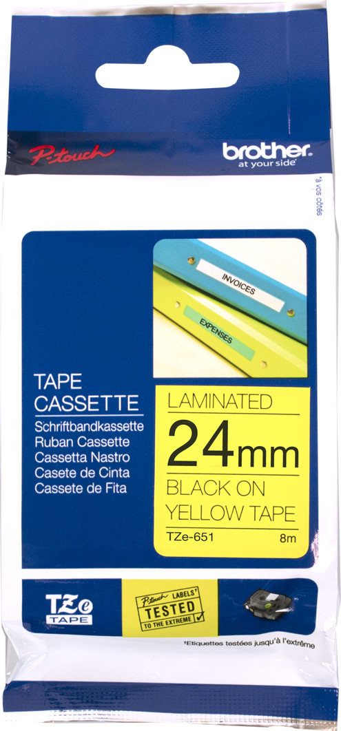 Brother TZE-651 Ταινία Ετικετογράφου 8m x 24mm σε Κίτρινο Χρώμα