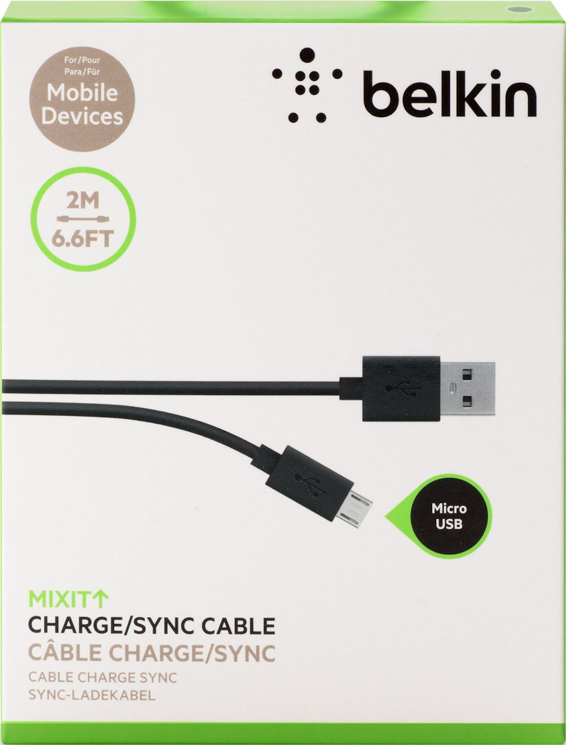 Belkin Mixit USB 2.0 to micro USB Cable Mαύρο 3m (F2CU012bt3M-BLK) - Image 2