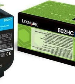 Lexmark 802H Γνήσιο Toner Laser Εκτυπωτή Κυανό High Yield 3000 Σελίδων (80C2HCE)