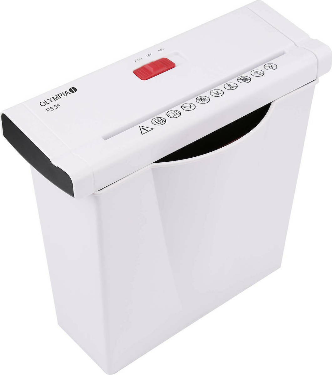 Olympia Καταστροφέας Εγγράφων PS 36 Strip Cut 6 Φύλλων με Κάδο 7lt 2707