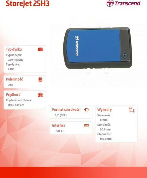 Transcend StoreJet 25H3 USB 3.0 Εξωτερικός HDD 2TB 2.5" Μπλε - Image 7