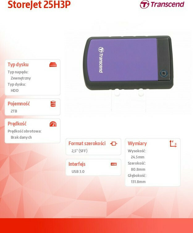 Transcend StoreJet 25H3P USB 3.0 Εξωτερικός HDD 2TB 2.5" Μαύρο - Image 12