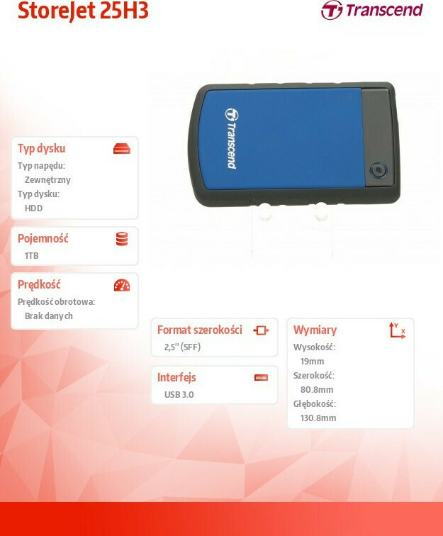 Transcend StoreJet 25H3 USB 3.0 Εξωτερικός HDD 1TB 2.5" Μπλε - Image 11