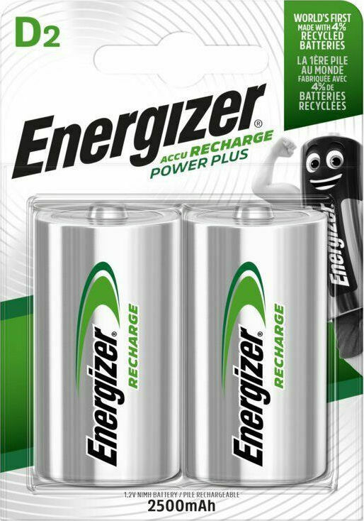Energizer Power Plus D 2500mAh 1.2V 2τμχ
