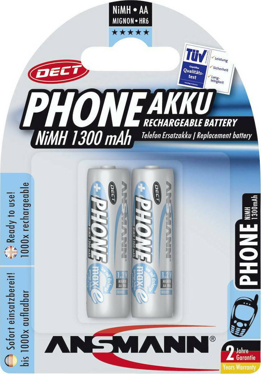 Ansmann Phone AA 1300mAh 1.2V 2τμχ - Image 2