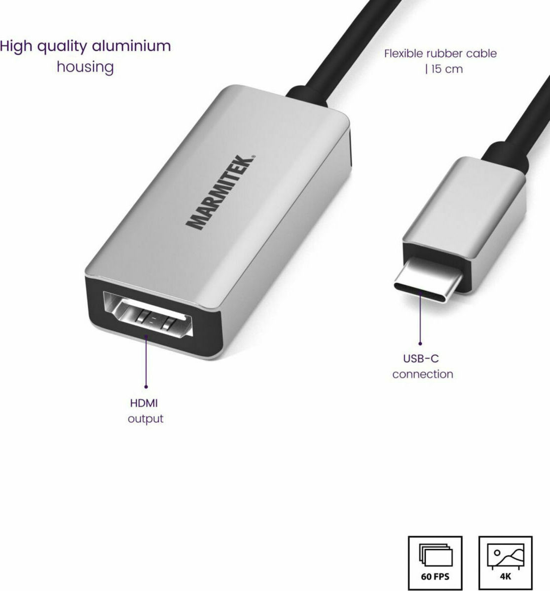 Marmitek Connect USB-C male σε HDMI female - Image 3