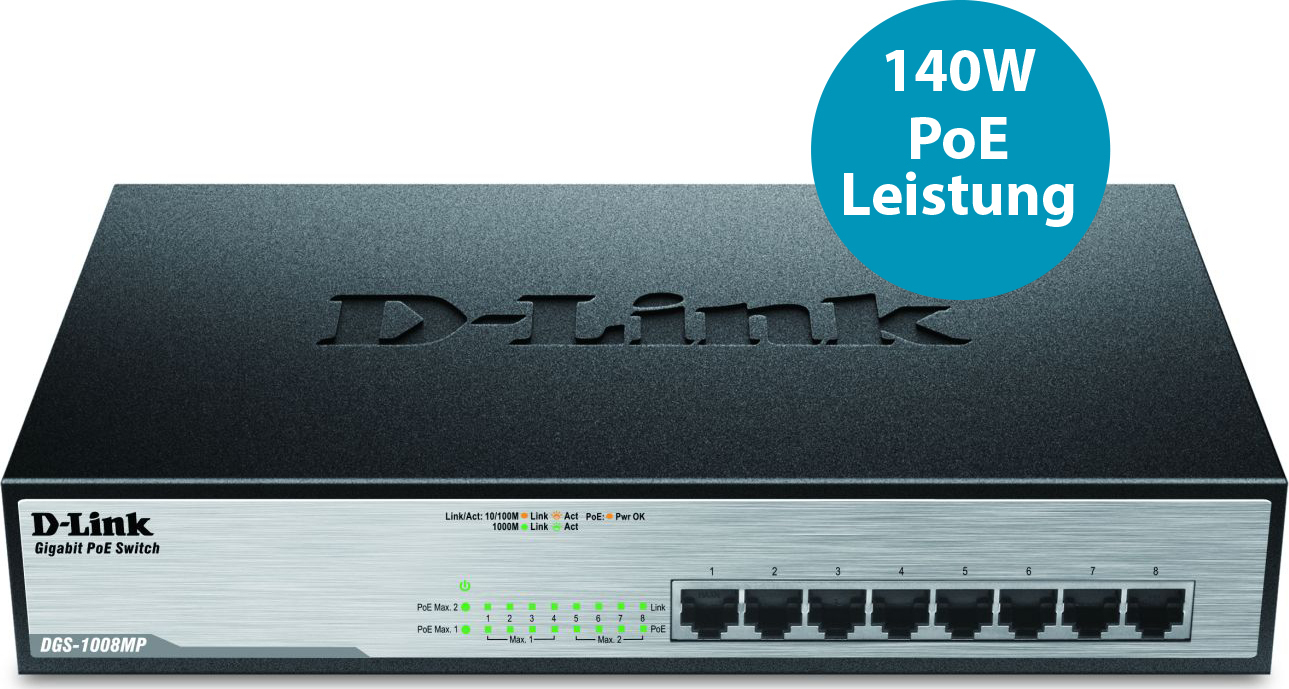 D-Link DGS-1008MP Unmanaged L2 PoE+ - Image 8