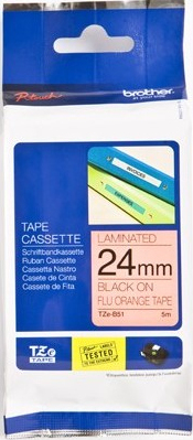 Brother TZe-B51 Ταινία Ετικετογράφου 5m x 24mm σε Πορτοκαλί Χρώμα - Image 3