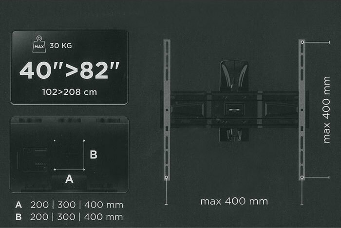 Meliconi Slimstyle Plus 400 SDR Βάση Τηλεόρασης Τοίχου με Βραχίονα έως 82" και 30kg - Image 5