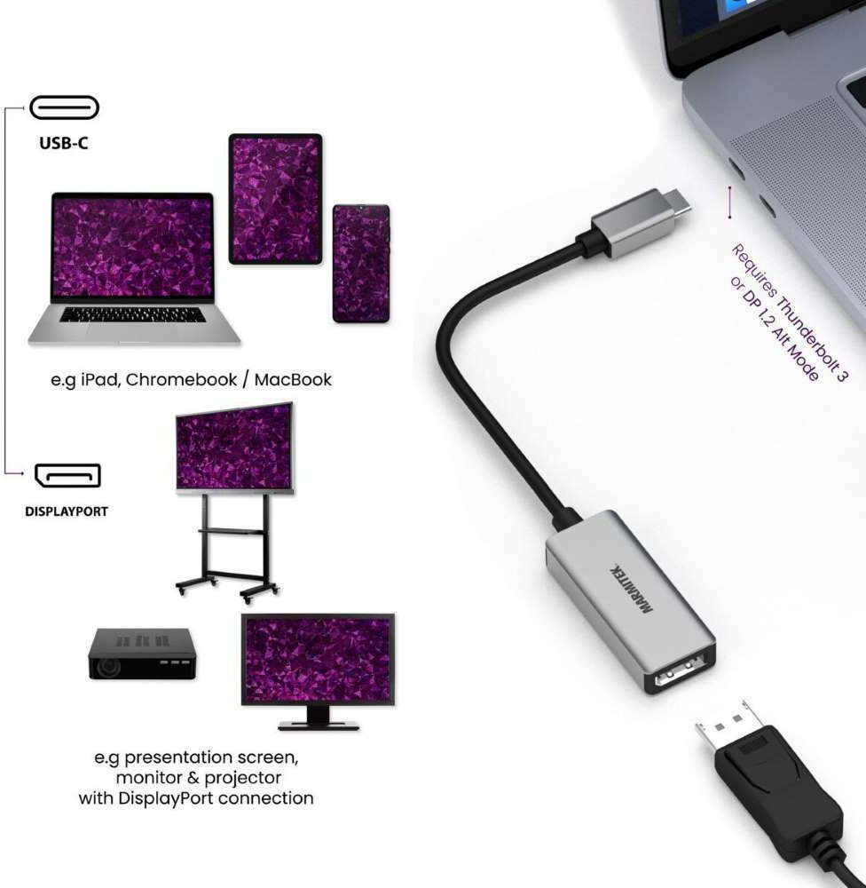 Marmitek USB-C male σε DisplayPort female (8371) - Image 3