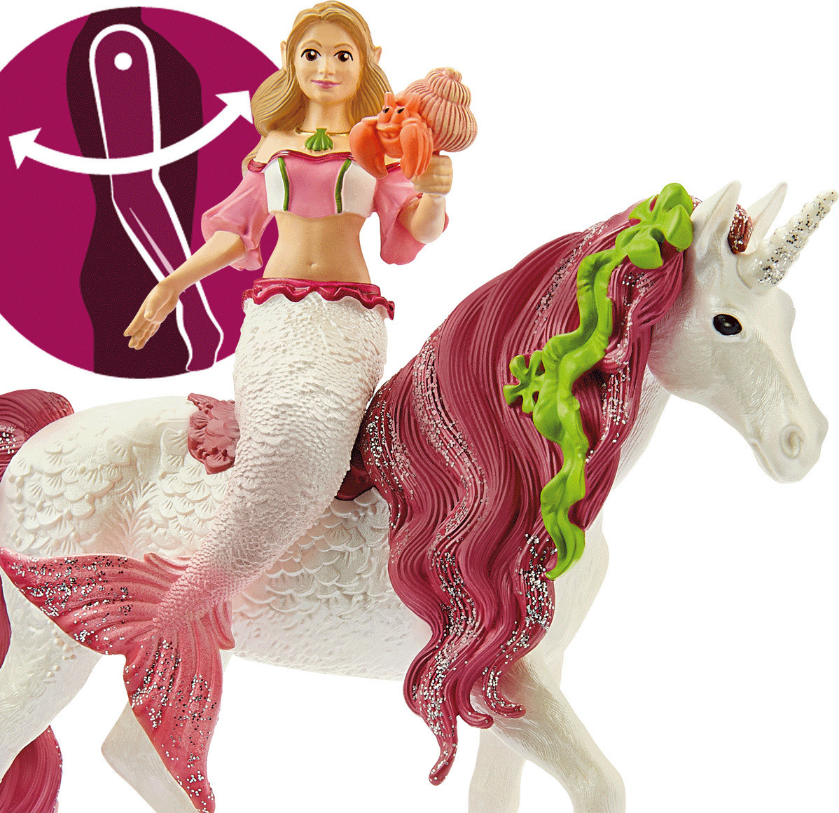 Schleich-S Παιχνίδι Μινιατούρα Bayala Mermaid Feya On Underwater Unicorn για 5-12 Ετών - Image 3