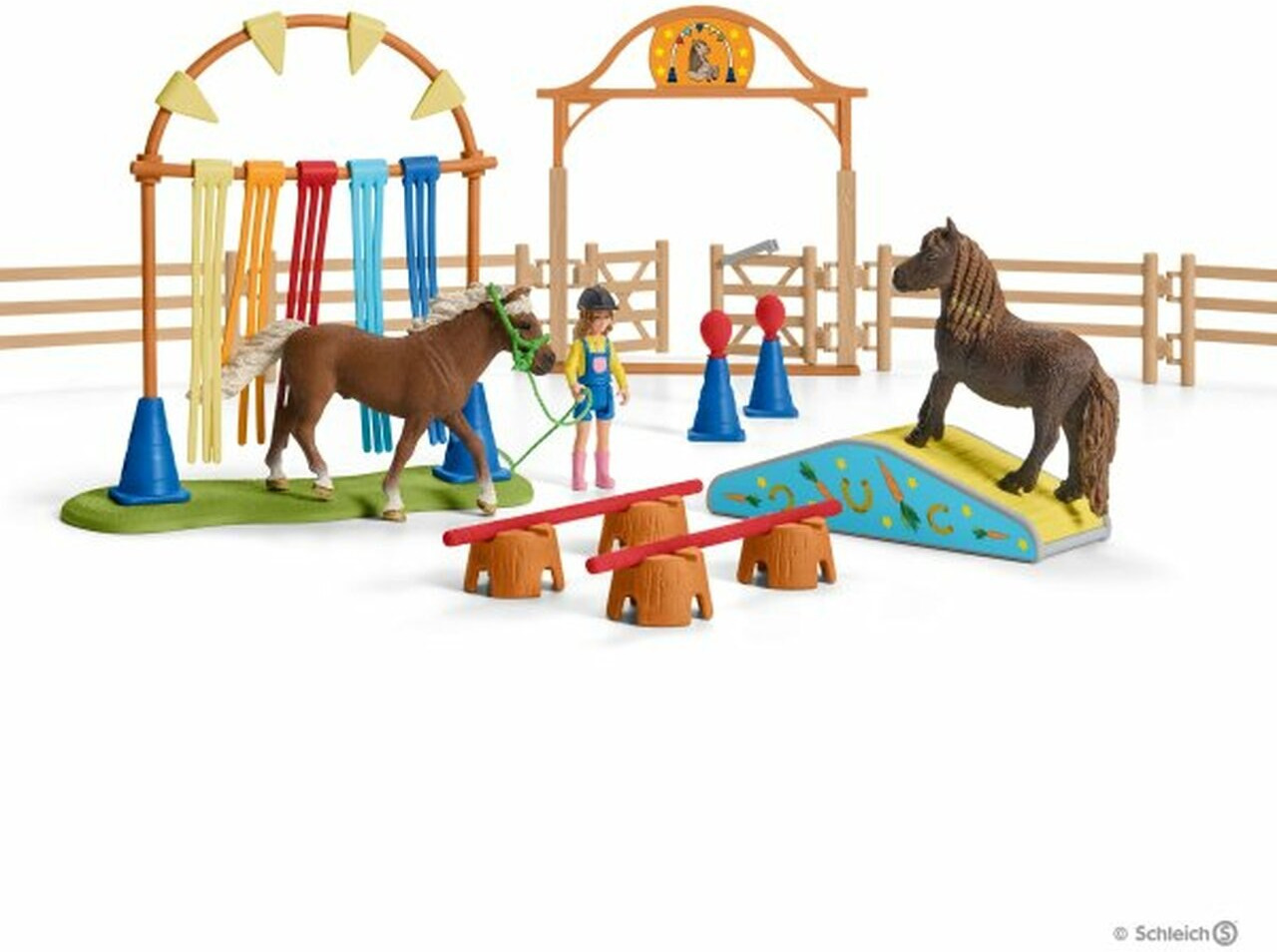 Schleich-S Παιχνίδι Μινιατούρα Σετ Farm World Pony Agility Training για 3-8 Ετών
