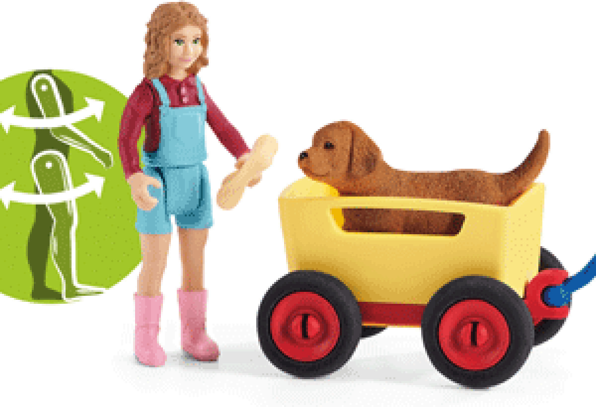 Schleich-S Παιχνίδι Μινιατούρα Σετ Puppy Wagon Ride για 3-8 Ετών - Image 6