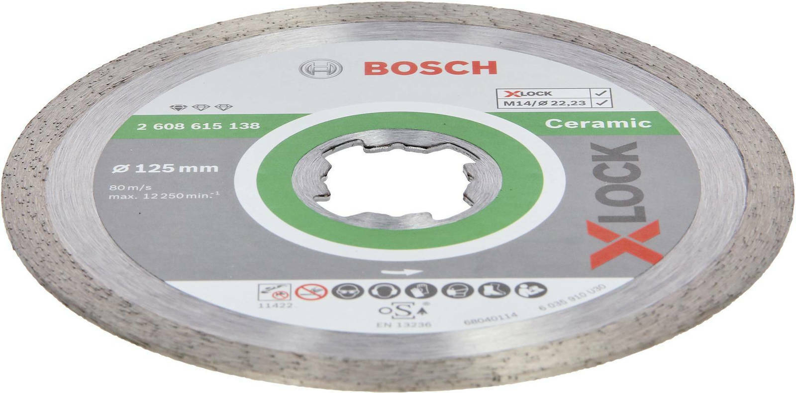 Bosch Διαμαντόδισκος Κοπής X-Lock Standard Ceramic Δίσκος Κοπής Δομικών Υλικών 125mm 2608615138 - Image 4