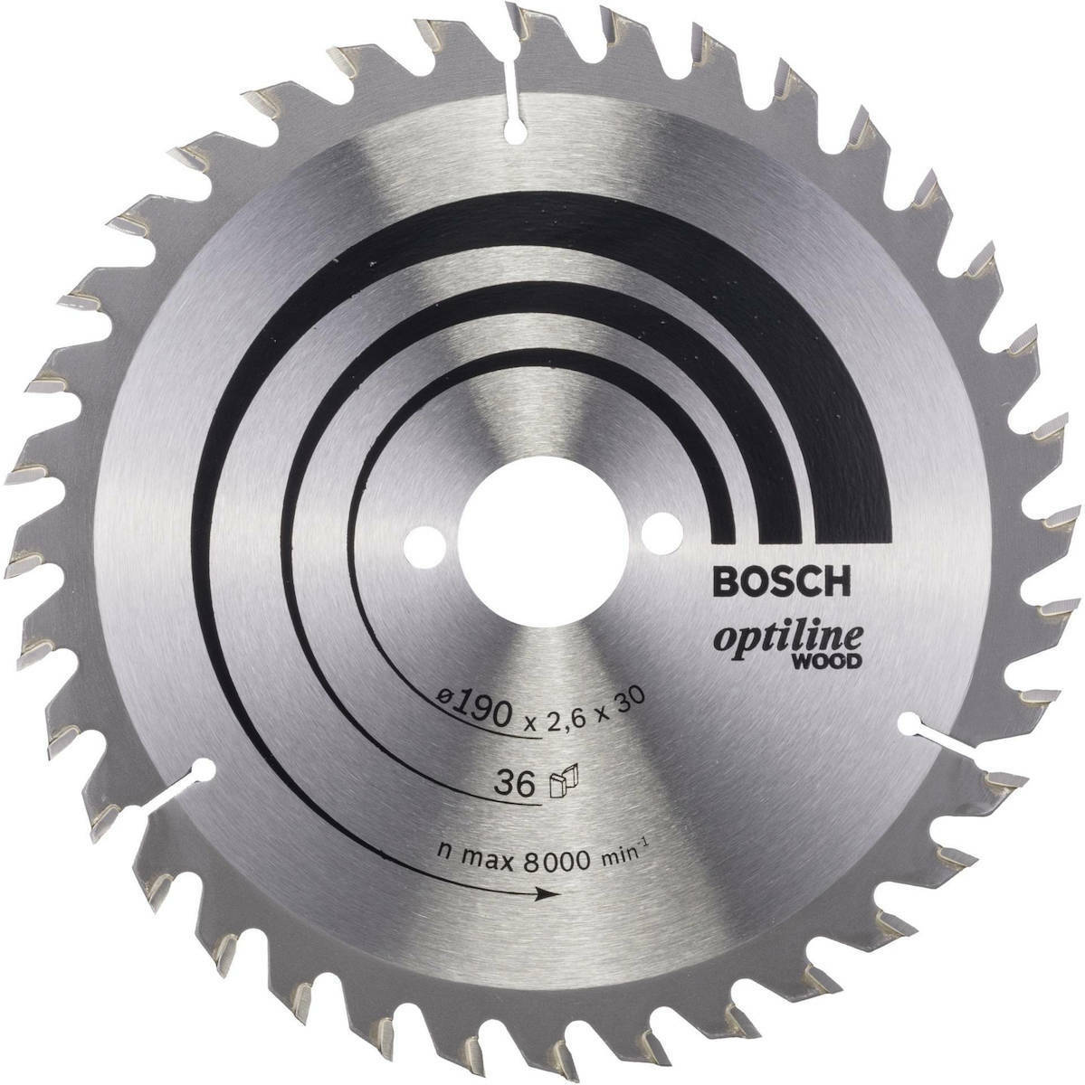 Bosch Δίσκος Κοπής Ξύλου με 36 Δόντια 190mm 2608640616