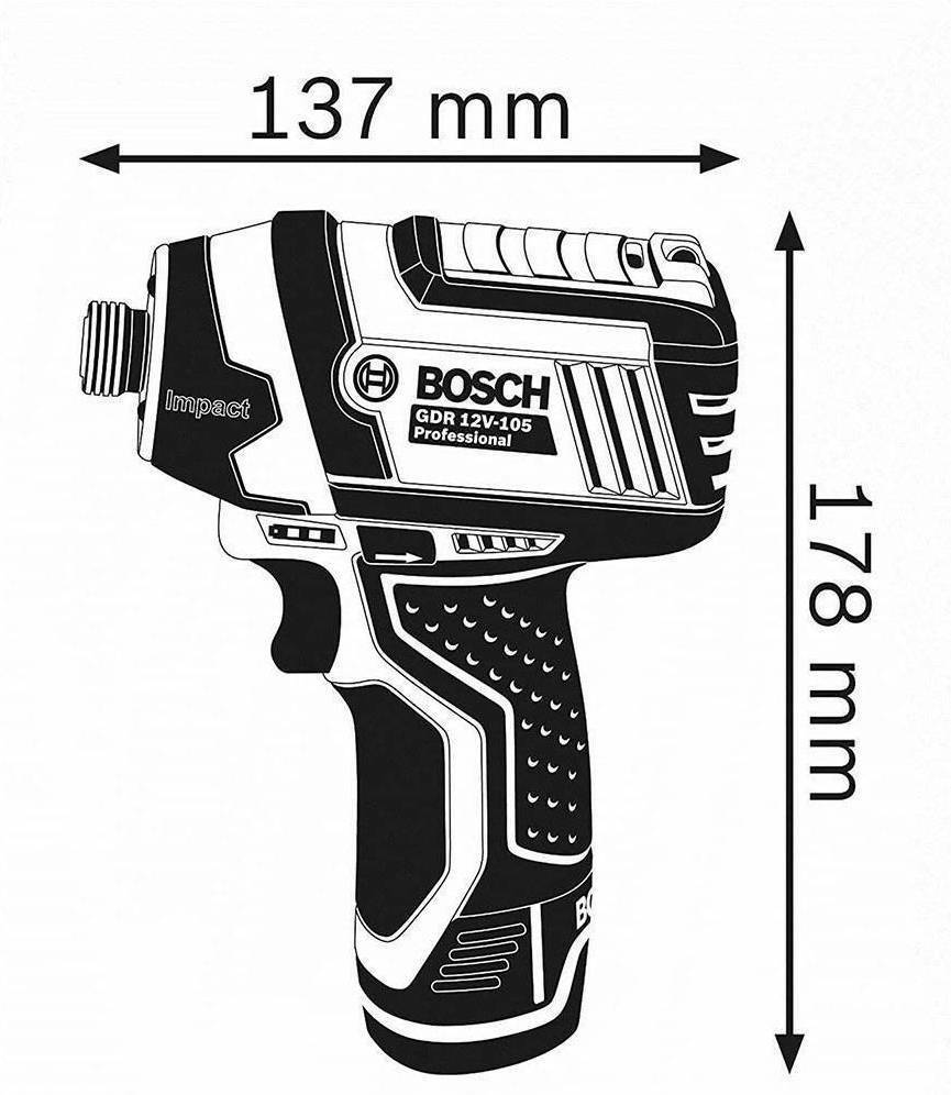 Bosch GDR 12V-105 Παλμικό Κατσαβίδι Μπαταρίας Solo 12V - Image 8