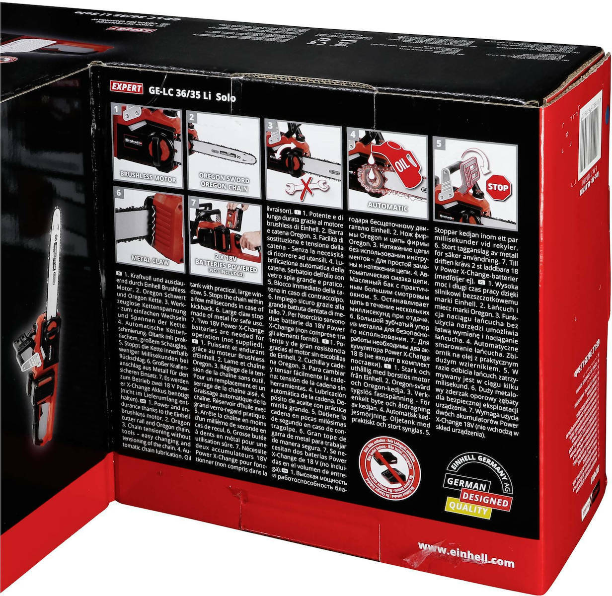 Einhell GE-LC 36/35 Li-Solo Αλυσοπρίονο Μπαταρίας Solo Brushless 18V 4.72kg με Λάμα 35cm - Image 3