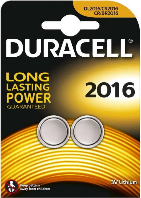 Duracell Long Lasting Power 2016 Μπαταρίες Λιθίου Ρολογιών CR2016 3V 2τμχ