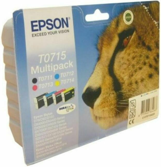 Epson T0715 Γνήσιο Πακέτο 4 Μελανιών Εκτυπωτή InkJet Κίτρινο / Κυανό / Ματζέντα / Μαύρο (C13T07154010 C13T07154020 C13T07154012) - Image 3