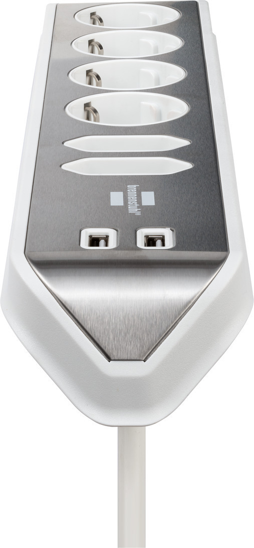 Brennenstuhl Πολύπριζο 6 Θέσεων με 2 USB-A και Καλώδιο 2m Ασημί - Image 3