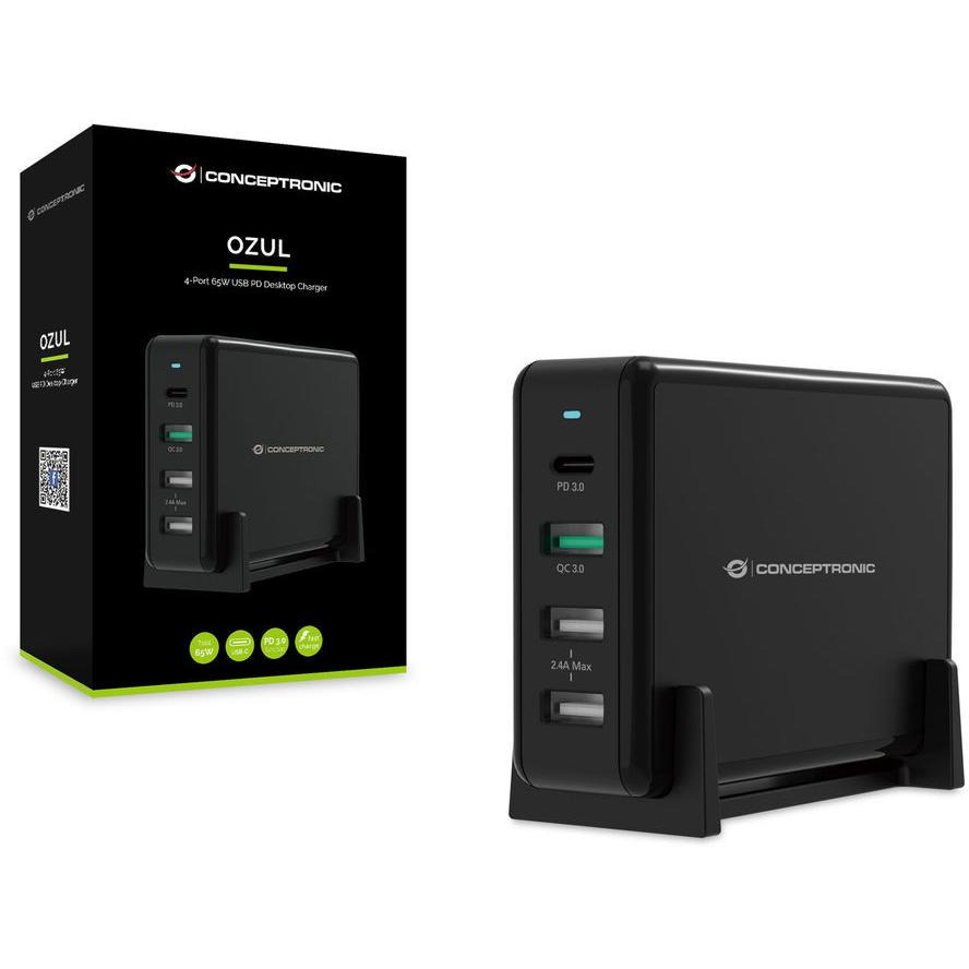 Conceptronic OZUL01B USB-C Βάση Φόρτισης 65W - Image 2