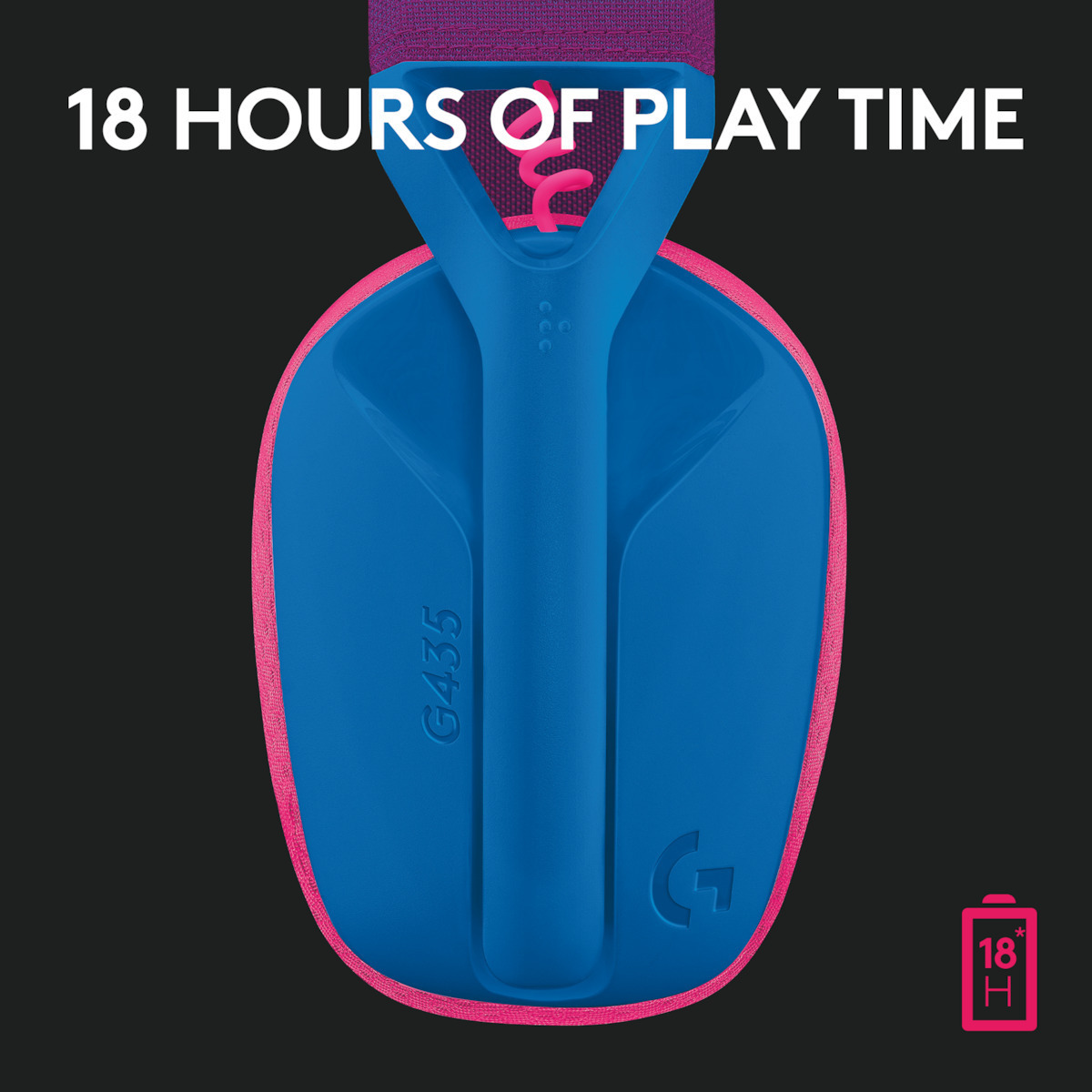 Logitech G435 Lightspeed Ασύρματο Over Ear Gaming Headset με σύνδεση Bluetooth / USB Μπλε/Φούξια - Image 12