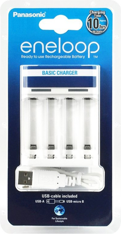 Panasonic Eneloop Basic BQ-CC61 USB Φορτιστής 4 Μπαταριών Ni-MH Μεγέθους AA/AAA σε Λευκό χρώμα - Image 4