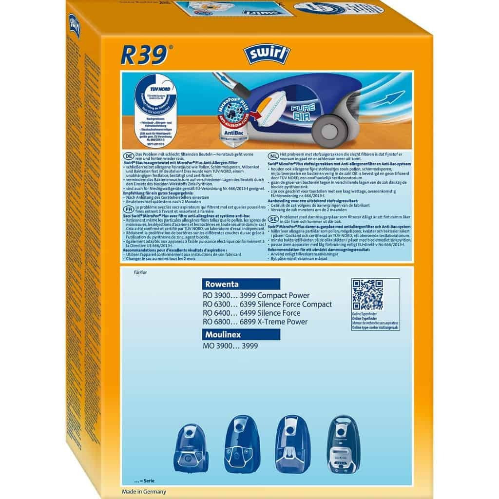 Swirl R39 Σακούλες Σκούπας 4τμχ Συμβατή με Σκούπα Rowenta - Image 3
