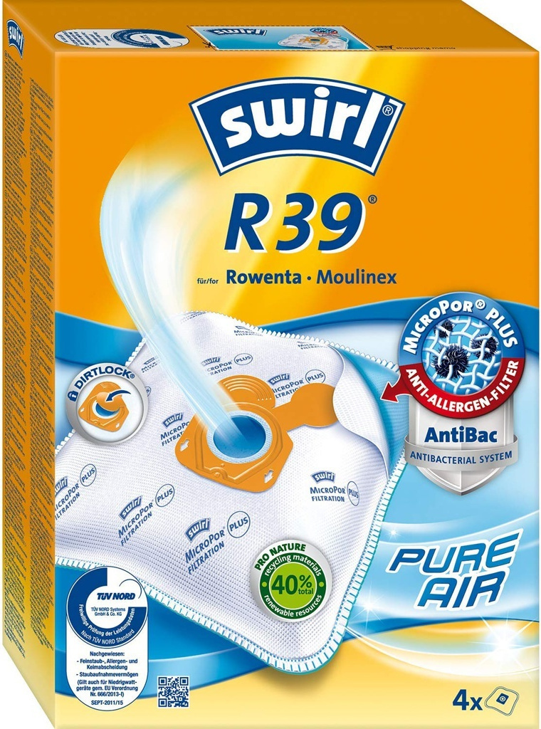 Swirl R39 Σακούλες Σκούπας 4τμχ Συμβατή με Σκούπα Rowenta - Image 2