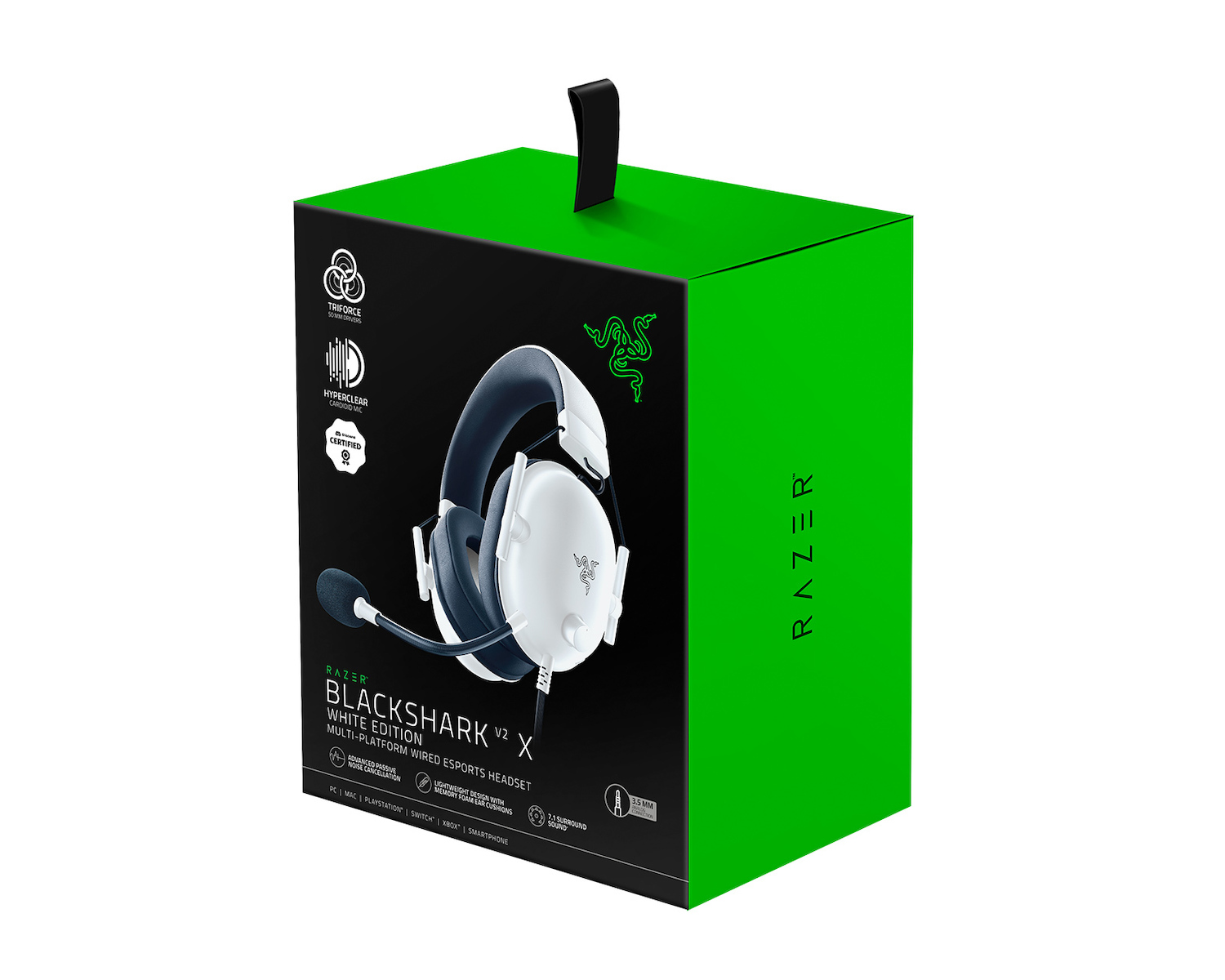 Razer BlackShark V2 X Over Ear Gaming Headset με σύνδεση 3.5mm Λευκό - Image 4