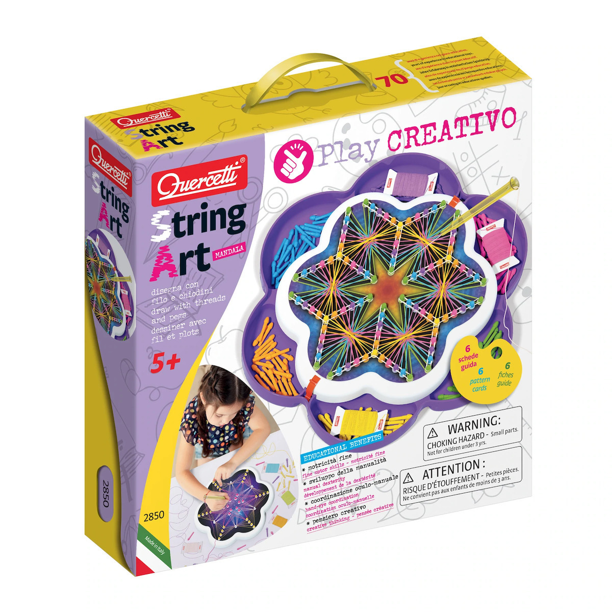 Quercetti Κεντήματα String Art Mandala για Παιδιά 5+ Ετών