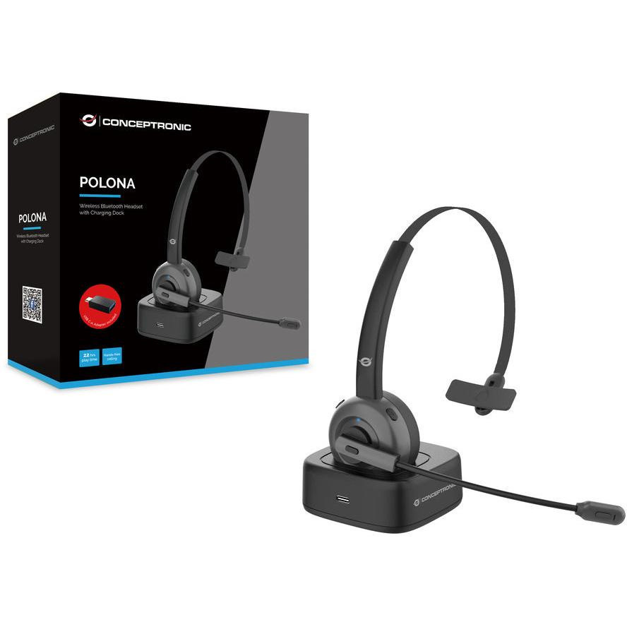 Conceptronic On Ear Multimedia Ακουστικά με μικροφωνο και σύνδεση Bluetooth - Image 2