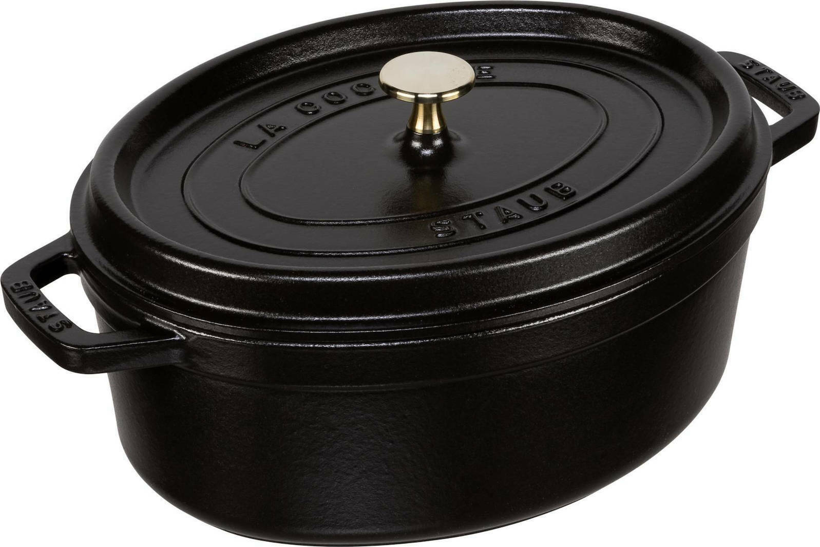 Staub Oval Cocotte Βαθιά Κατσαρόλα από Μαντέμι 4.2lt / 29cm Black