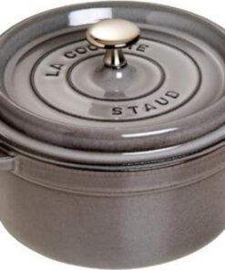 Staub Round Cocotte Βαθιά Κατσαρόλα από Μαντέμι 20cm Graphite Grey