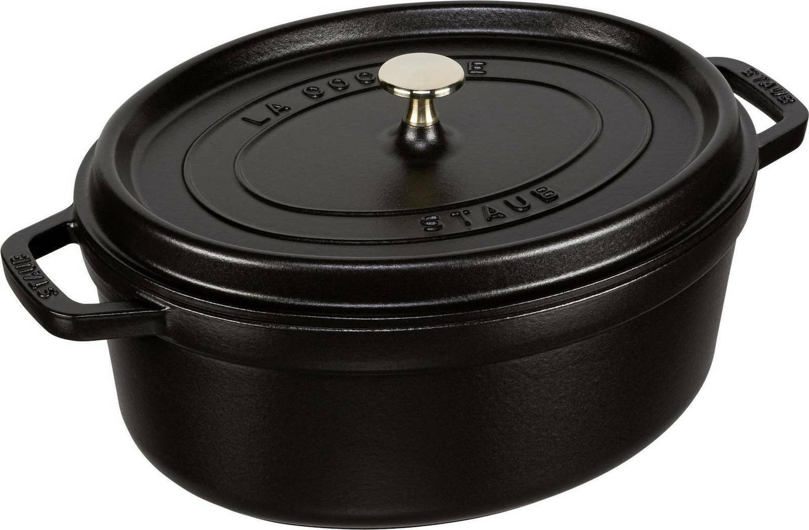 Staub Oval Cocotte Βαθιά Κατσαρόλα από Μαντέμι 5.5lt / 31cm Black