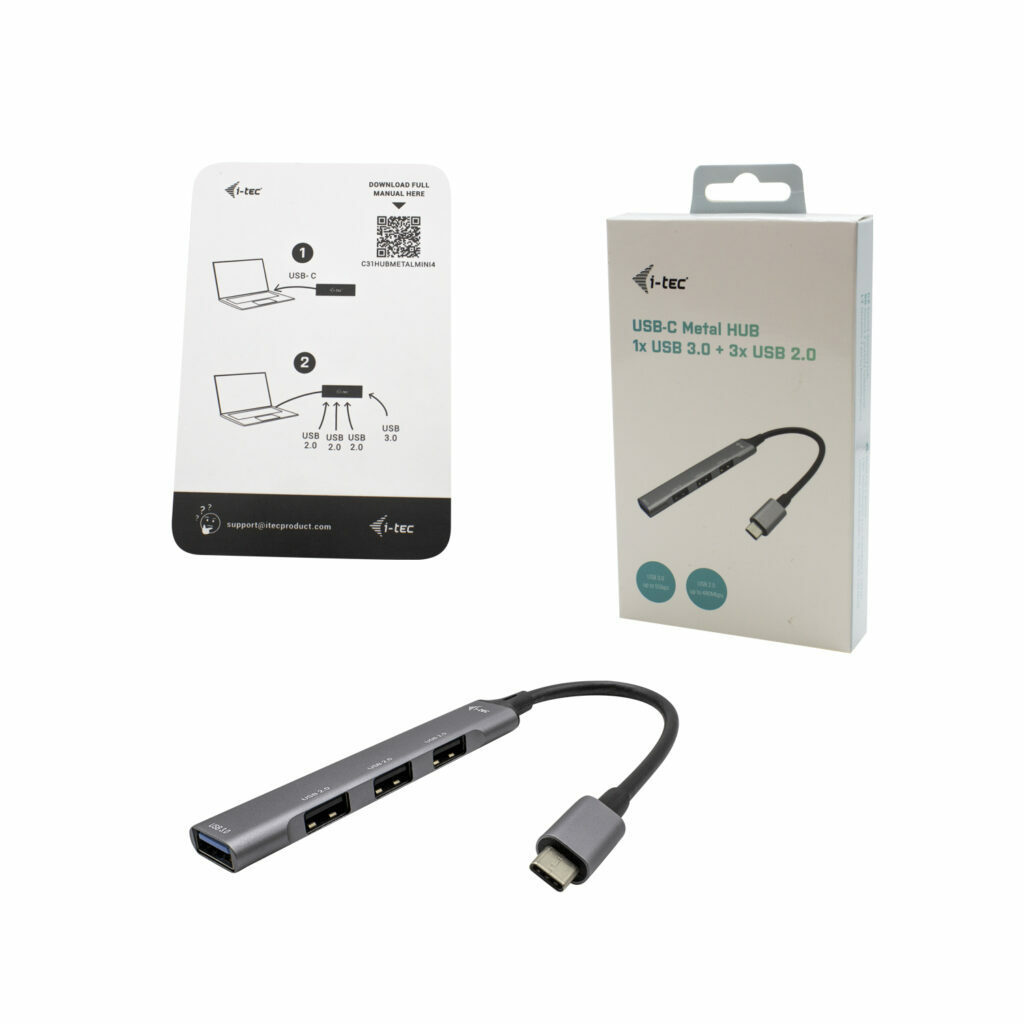 i-tec USB-C Metal HUB USB 3.0 Hub 4 Θυρών με σύνδεση USB-C Γκρι - Image 4