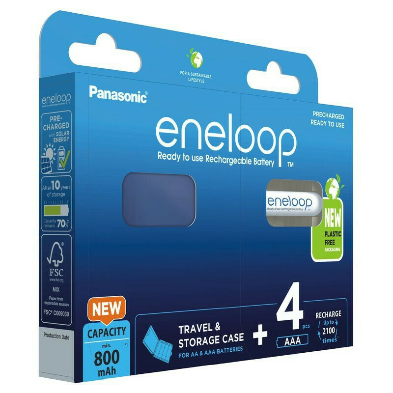 Panasonic Eneloop & Storage Case AAA 800mAh 1.2V 4τμχ