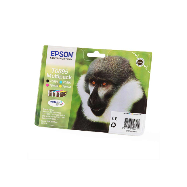 Epson T0895 Γνήσιο Πακέτο 4 Μελανιών Εκτυπωτή InkJet Κίτρινο / Κυανό / Ματζέντα / Μαύρο (C13T08954010) - Image 3