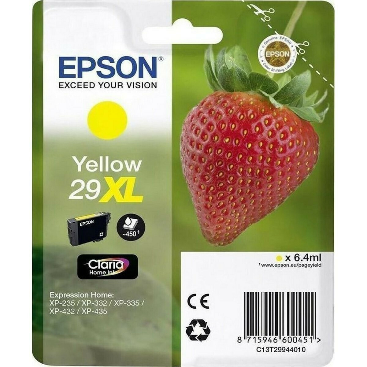 Epson 29XL Γνήσιο Μελάνι Εκτυπωτή InkJet Κίτρινο (C13T29944010 C13T29944012)