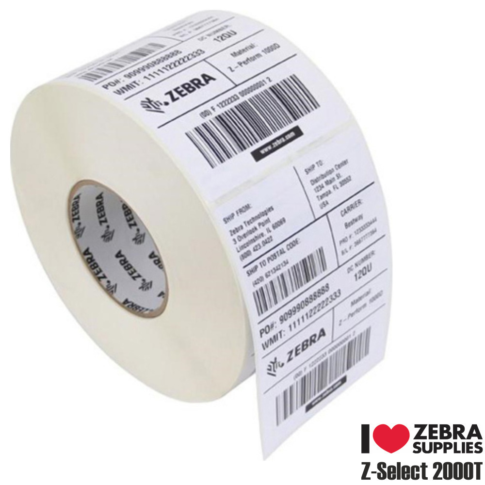 Zebra Z-Select 2000T 2580 Αυτοκόλλητες Ετικέτες σε Ρολό για Εκτυπωτή Ετικετών 51x25mm